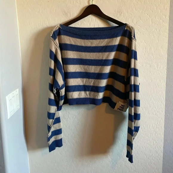 Free People Into the Blue Pullover Sweater M - Picture 4 of 8